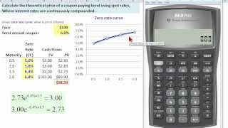 FRM TI BA II to compute bond price given zero spot rate curve [upl. by Alamac]