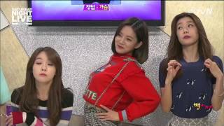 유라는 있는데 다른 멤버들은 없는것은  Yura 가슴 141011 걸스데이 SNLKOREA ep28 Girls Day Live 유라 민아 혜리 소진 [upl. by Uzzi]