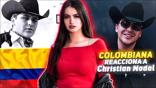 COLOMBIANA REACCIONA A Christian Nodal  De Los Besos Que Te Di Video Oficial [upl. by Omlesna]