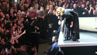 Adele talks Glastonbury twerking giving out tickets and taking selfies  London O2 220316 [upl. by Drarig]