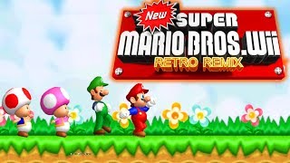 New Super Mario Bros Wii Retro Remix FULL GAME100 Walkthrough [upl. by Daniell]