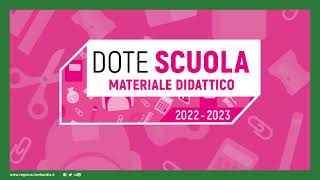 Dote scuola  componente Materiale Didattico as 20222023 e Borse di studio statali as 20212022 [upl. by Kelwen862]