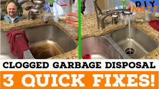 Clogged Kitchen Sink with Garbage Disposal How to Solve Quickly with 3 Easy Fixes  by DIYNate [upl. by Suciram]