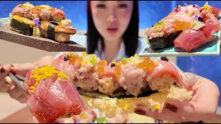 GIANT LUXURY SUSHI BITES COME EAT WITH ME CASUAL MUKBANG  THAI DESSERT  SASVlogs [upl. by Dex]