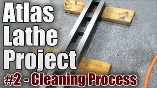 Atlas Lathe Restoration Project 2  Cleaning Lathe Bed and Ways [upl. by Desma]