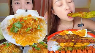 ASMR EP420 Delicious fried pork eating eating spicy food asmr eating challenge [upl. by Ecyoj]