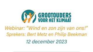 Webinar Wind en Zon 12 december 2023 [upl. by Pru]