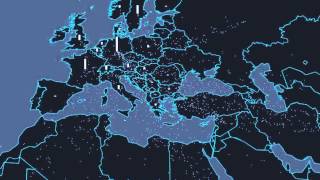 Animation Flux de Migrants vers lEurope entre 2012 et 2015 [upl. by Rollins]