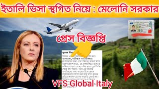 📌 তিনটি দেশের জন্য 🇮🇹 ইতালি ভিসা স্থগিত। নোটিশ VFS Global [upl. by Aldercy]