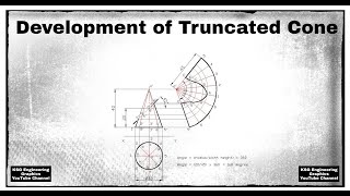 Development of truncated cone  Development of Surfaces  Engineering Drawing [upl. by Utir]