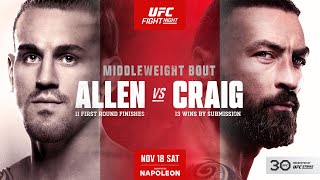 UFC Vegas 82 Brendan Allen vs Paul Craig Live Fight Watch Along [upl. by Lipfert]