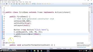 6 Java AWT program for Button using actionListener [upl. by Jeannie209]