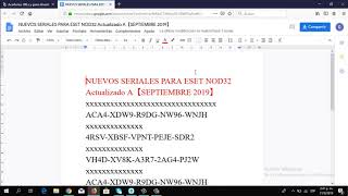 ✔️NUEVAS LICENCIAS  SERIALES PARA ESET NOD32 Actualizado A【SEPTIEMBRE 2019】😱😱😱 [upl. by Odlavso]