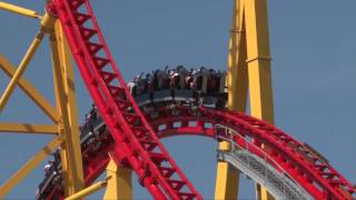 Intimidator 305 Roller Coaster Offride Shots HD First Drop Kings Dominion Aerial View [upl. by Mac]