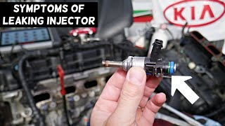 SYMPTOMS OF LEAKING FUEL INJECTOR demonstrated on KIA OPTIMA [upl. by Refotsirc]