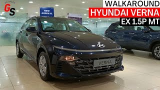 Hyundai Verna EX Base Model  2024 Verna Base Model Starry Night Walkaround Features  GotSpeed [upl. by Dwan711]