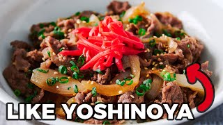 Japanese Beef Bowl Recipe 牛丼  Yoshinoyastyle Gyudon [upl. by Manvil]