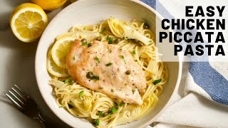 Easy Chicken Piccata Pasta  Pantry Meals [upl. by Maroney328]