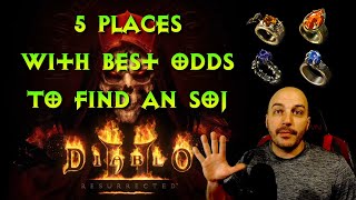 Diablo 2 Resurrected  Find Stone of Jordan FAST 5 Places with Best Drop Odds SOJ [upl. by Bael]