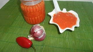 الهريسة او الشطة بالفلفل الأحمر الحار Recette de Sauce harissa [upl. by Sorenson]