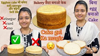 Bakery का एक ऐसा राज🤫 ❌milk सिर्फ़ पानी से बनेगा eggless cake 😧soft and spongy🙂cake gel ka magic [upl. by Yonita]