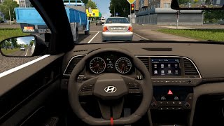 2017 Hyundai Avante SportElantra  City Car Driving Steering wheel gameplay [upl. by Enyedy]