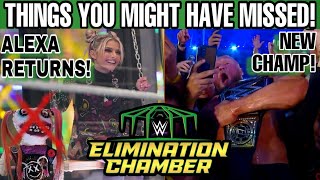 THINGS YOU MIGHT HAVE MISSED ELIMINATION CHAMBER 2022 ALEXA BLISS RETURNS BROCK LESNAR NEW CHAMP [upl. by Ferrel379]