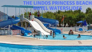 The Lindos Princess Beach Hotel Main Waterslides [upl. by Gnolb534]