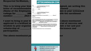 Letter of Recommendation for Scholarship [upl. by Edals]