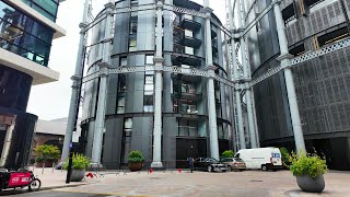 4K Kings Cross  Granary Square  Gasholders  London Walking Tour [upl. by Boice236]