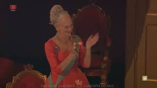 Queen Margrethe IIs Golden Jubilee  Royal amp national anthems of Denmark [upl. by Noillid]