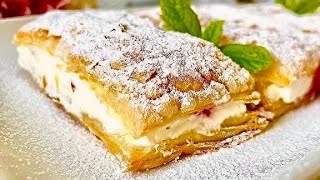 Strawberry and Cream Puffs  Easy and Yummy Puff Pastry Dessert Recipe [upl. by Watkin873]