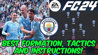 EA FC 24  BEST MANCHESTER CITY Formation Tactics and Instructions [upl. by Congdon]