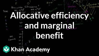 Allocative efficiency and marginal benefit  Microeconomics  Khan Academy [upl. by Rramaj187]