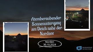 Atemberaubender Sonnenuntergang am Deich nahe der Nordsee  30102024 [upl. by Hildie756]