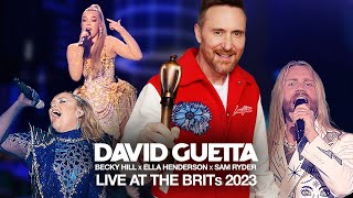 David Guetta Becky Hill Ella Henderson Sam Ryder  Medley Live at The BRIT Awards 2023 [upl. by Gildea]