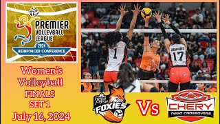 FARM FRESH FOXIES VS CHERY TIGGO CROSSOVERS SET 1 PVL REINFORCED CONFERENCE July 16 2024 [upl. by Meeharbi298]