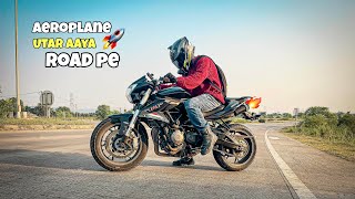 Benelli 600i Pure inline Four Sound🤩🔥FlyBy🚀🚀Acceleration💥💥Aeroplane in Road✈️ [upl. by Aurelius]