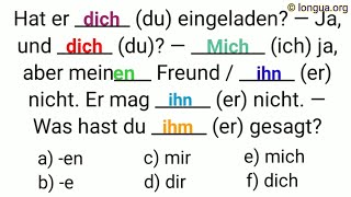 Pronomen PrÃ¤positionen Konjunktionen Grammatik Mix A1A2 B1B2 Kasus Akkusativ und Dativ Deu [upl. by Gregoire]