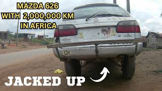 POV Test Drive 25YearOld Mazda 626 with High Mileage in Africa [upl. by Euqcaj]