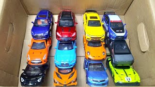 Box Full of Diecast Mclaren 720S Lamborghini Urus Ford Raptor Mercy AMG Rubicon Toys Car [upl. by Aerua205]