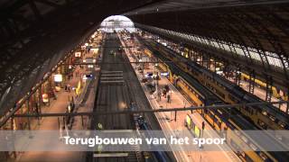 Station Amsterdam Centraal  Bouw passages onder de sporen [upl. by Yrallam847]