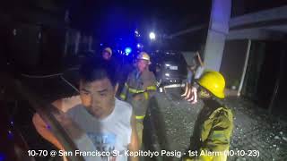 1070  San Francisco St Kapitolyo Pasig  1st Alarm 101023 [upl. by Ylrebmyk]