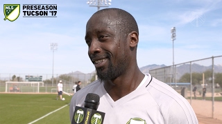 Timbers in Tucson  Lawrence Olum has his first training session with the team [upl. by Rutter924]