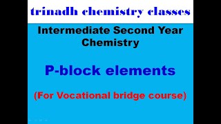 Intermediate Second Year ChemistryPblock elementsFor Vocational bridge course ozone [upl. by Randa]