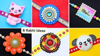 6 DIY Easy Rakhi making Ideas with wasted materials How to make Rakhi at home Rakhi tutorial 2024 [upl. by Christan]