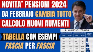 AUMENTO PENSIONI CONFERMATO‼️ AUMENTI DAL 54 AL 79 IN ARRIVO A FEBBRAIO ESEMPI NUOVI IMPORTI✅ [upl. by Spence]