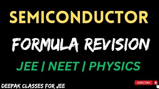 semiconductor formula revision series  JEE PHYSICS  NEET PHYSICS  DEEPAK CLASSES FOR JEE [upl. by Esiuolyram]