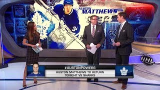 NHL Now Auston Matthews return Matthews set to return for Maple Leafs against Sharks Nov 28 20 [upl. by Janetta]