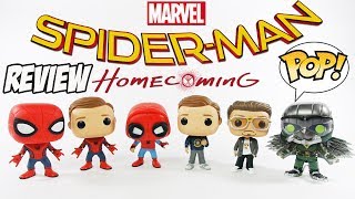 HomemAranha De Volta ao Lar Coleção Completa Funko POP Review boneco spiderman homecoming toys [upl. by Epifano632]